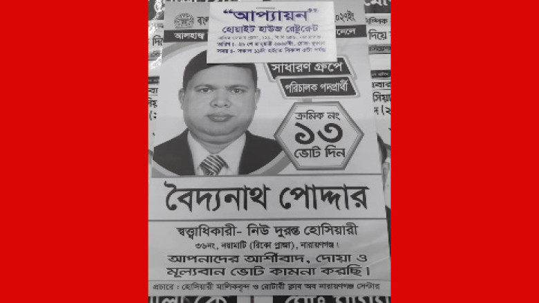 নির্বাচনী আচরণবিধি লঙ্ঘন করলেন বদু প্যানেলের প্রার্থী পোদ্দার !