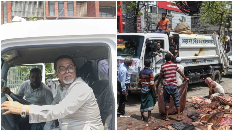 নাসিক বর্জ্যবাহী গাড়িতে চড়ে নগর পরিদর্শনে সাখাওয়াত